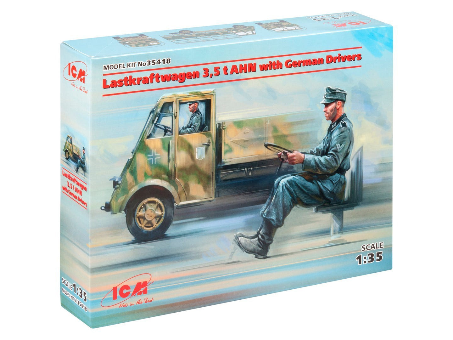 ICM 1:35 Lastkraftwagen 3 5 t AHN with 4 German Driver Figures - ICM35418