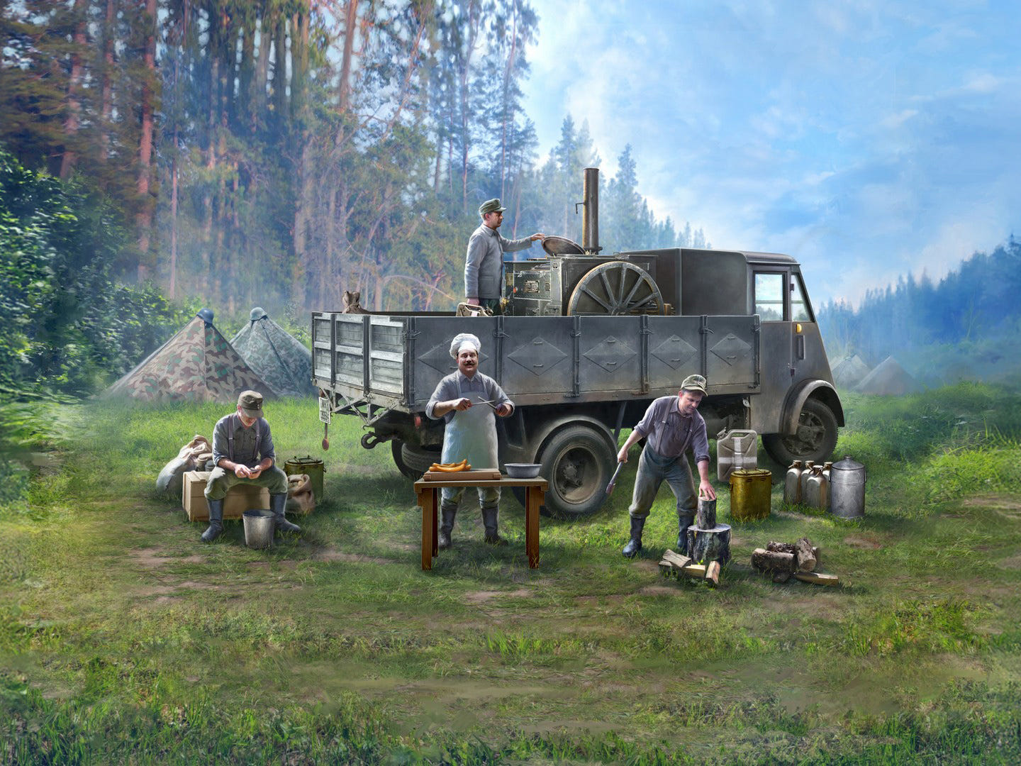 ICM 1:35 AHN 'Gulaschkanone' Truck with 4 Figures & Accessories - ICM35421