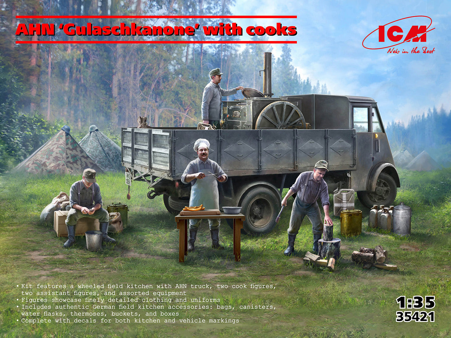 ICM 1:35 AHN 'Gulaschkanone' Truck with 4 Figures & Accessories - ICM35421
