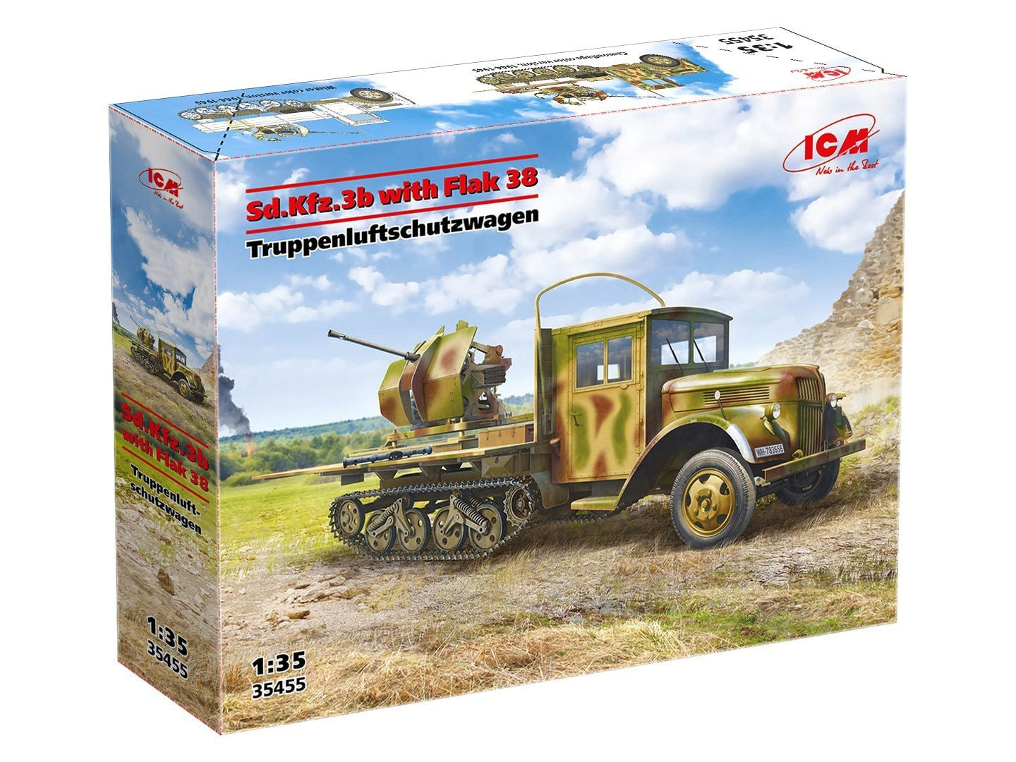 ICM 1:35 Sd.Kfz.3b with Flak 38 AA Gun - ICM35455