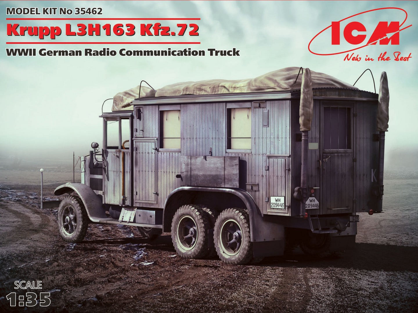 ICM 1:35 Krupp L3H163 Kfz.72 WWII German Radio Communication Truck - ICM35462