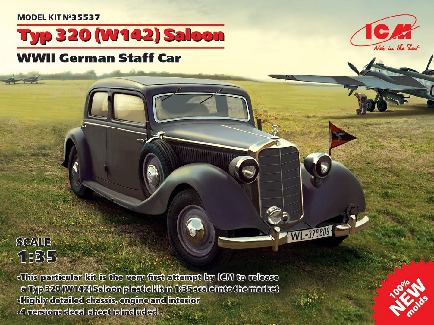 ICM 1:35 Typ 320 (W142) Saloon WWII German Staff Car - ICM35537