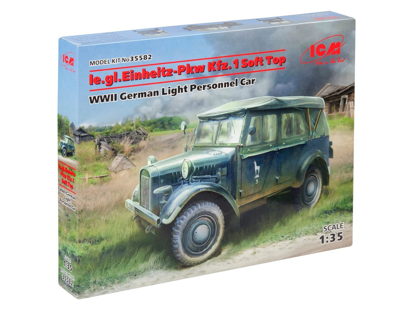 ICM 1:35 le.gl.Einheitz-Pkw Kfz.1 Soft Top WWII German Light Personnel Car - ICM35582
