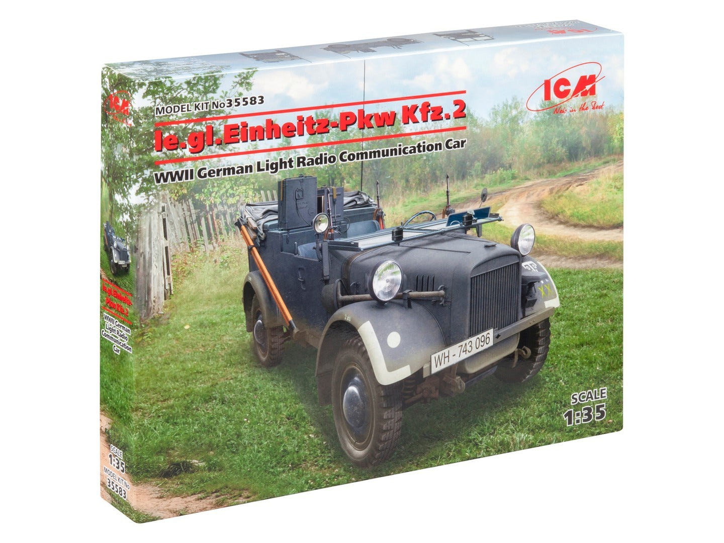 ICM 1:35 le.gl.Einheitz-Pkw Kfz.2 WWII German Light Radio Communication Car - ICM35583