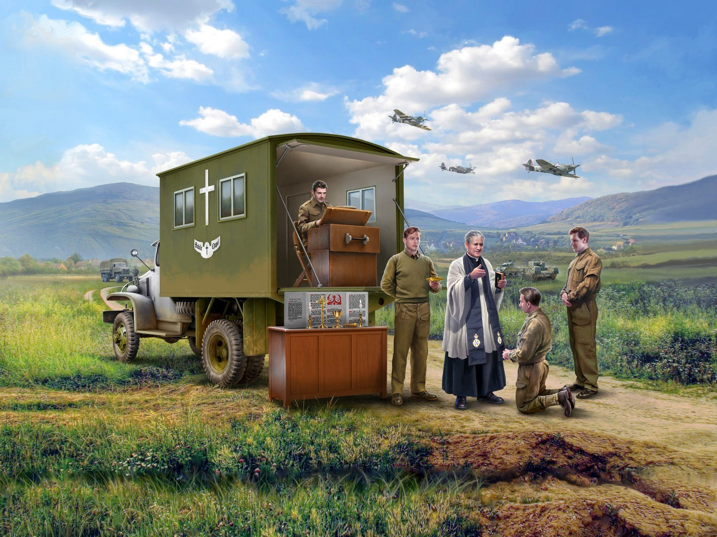 ICM 1:35 Confession Before The Fight WWII Mobile Field Chapel - ICM35585