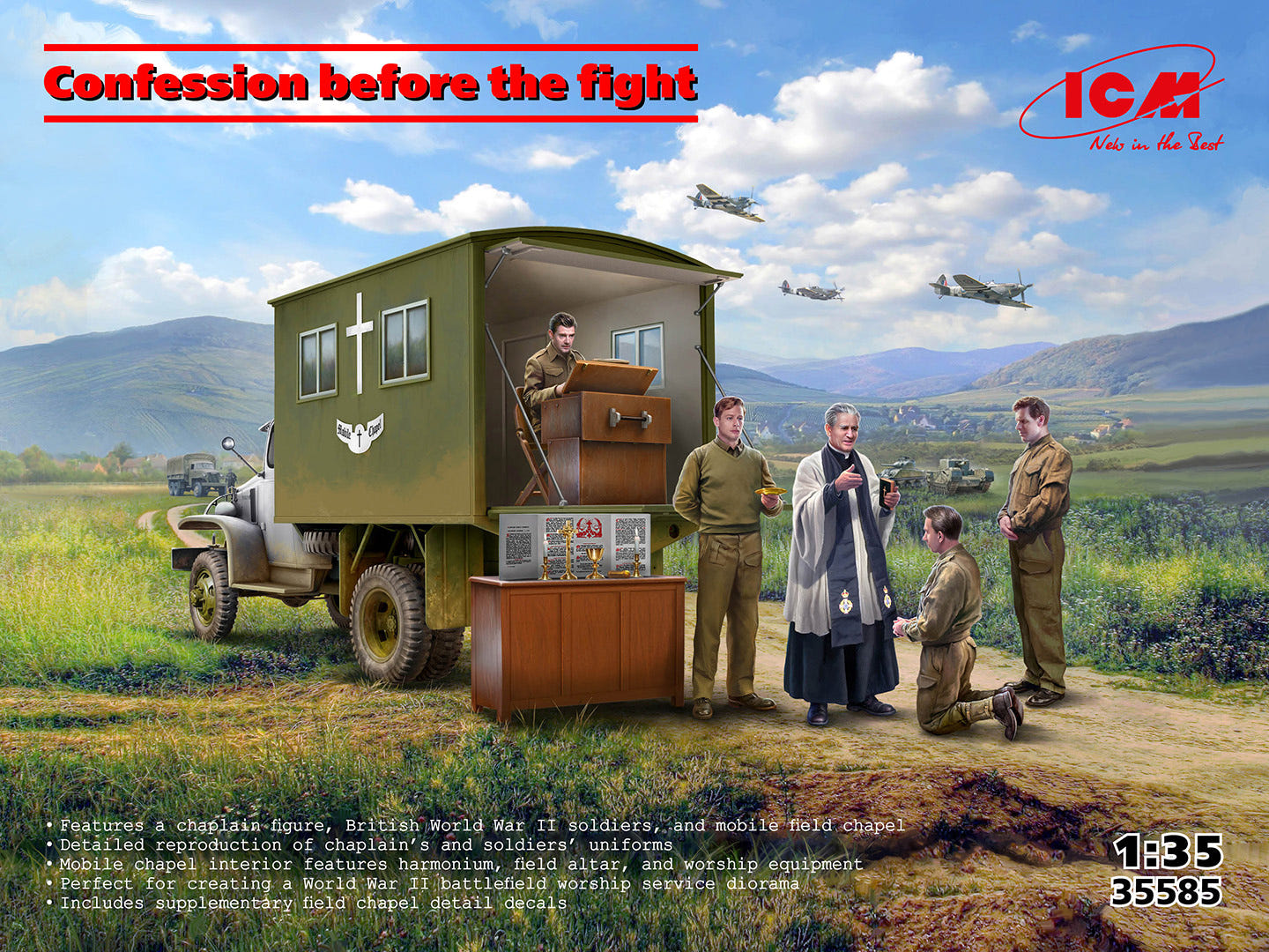 ICM 1:35 Confession Before The Fight WWII Mobile Field Chapel - ICM35585
