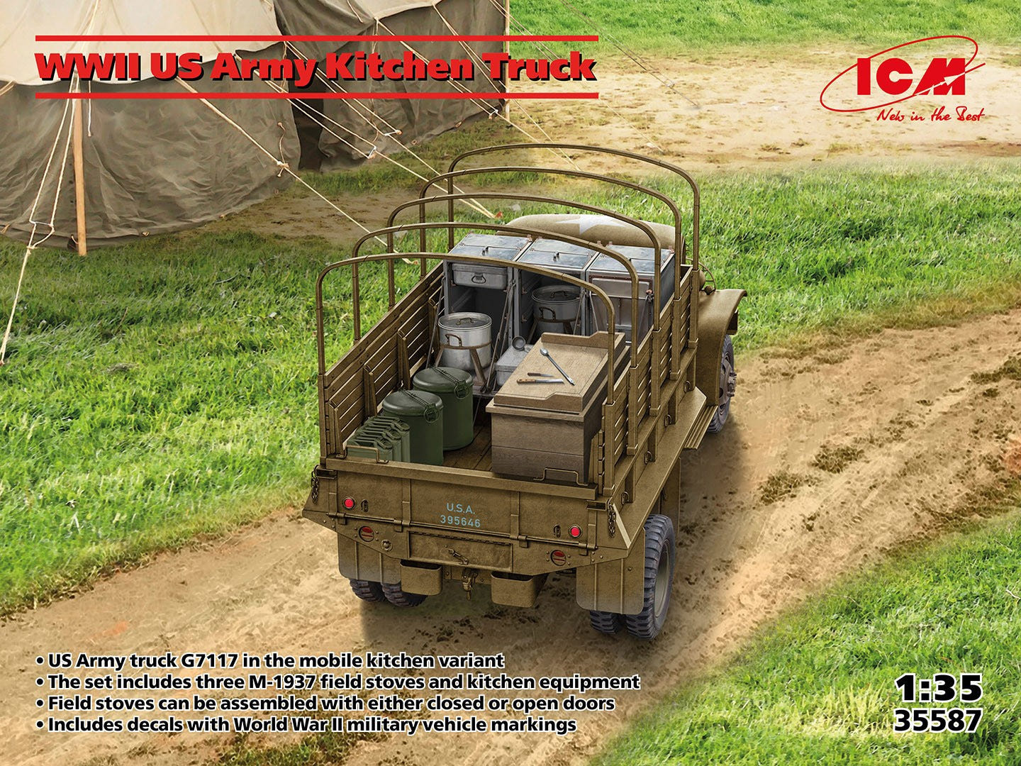 ICM 1:35 WWII U.S. Army Kitchen Truck with Accessories - ICM35587