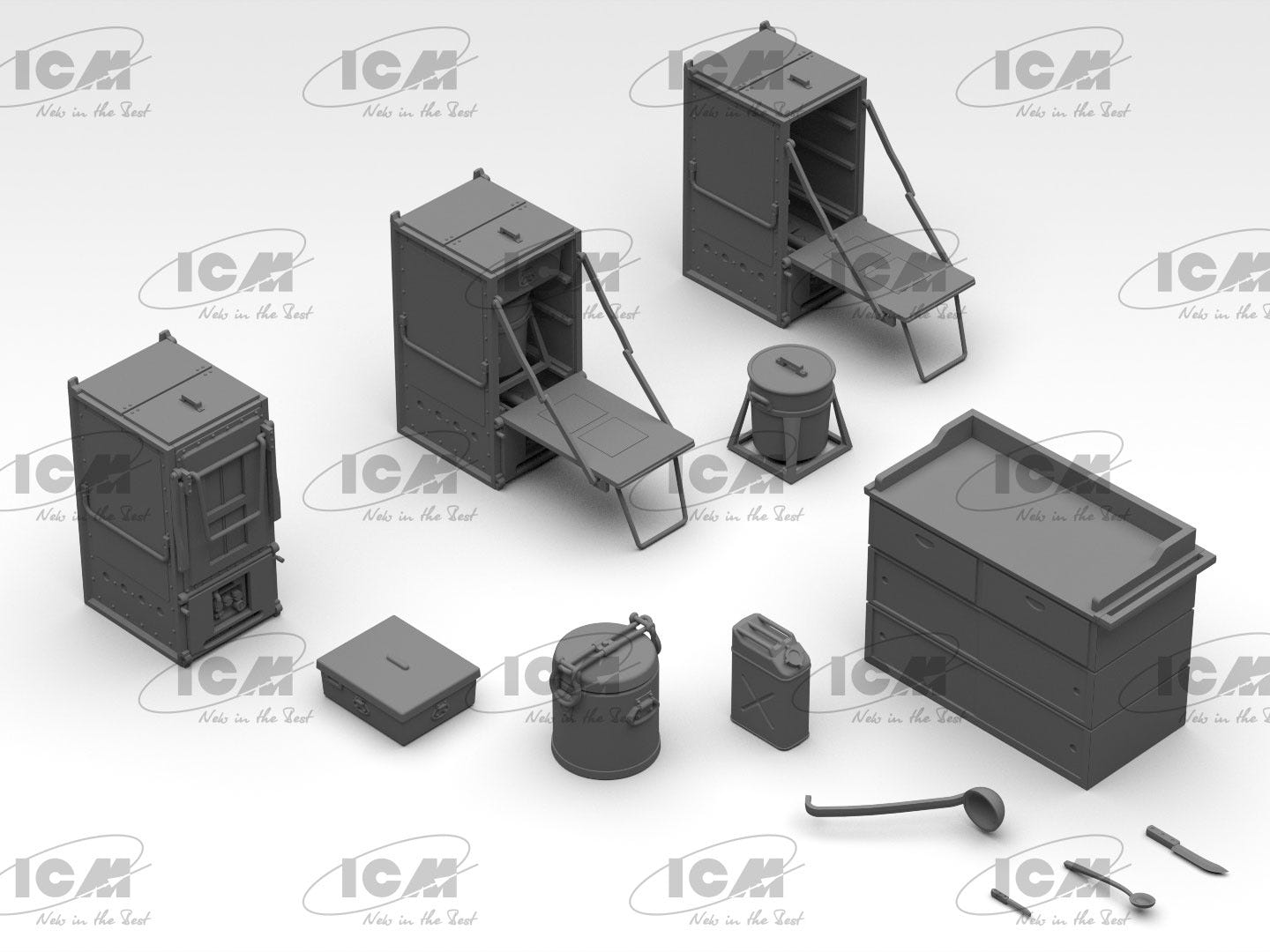 ICM 1:35 WWII U.S. Army Kitchen Truck with Accessories - ICM35587