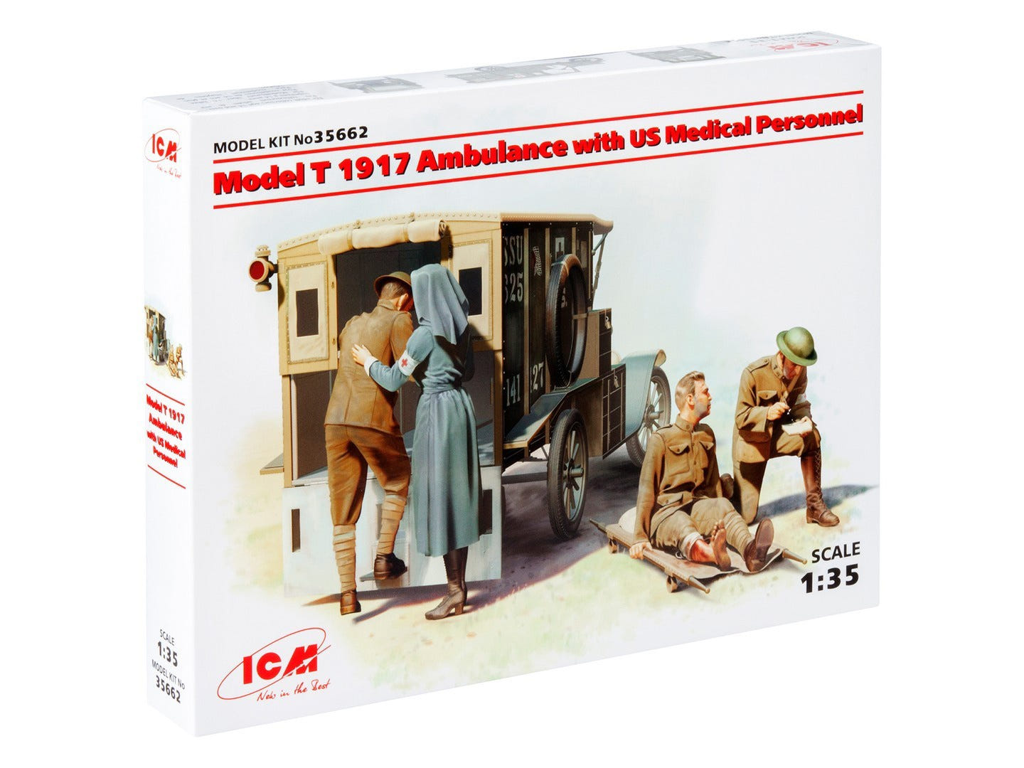 ICM 1:35 Model T 1917 Ambulance with US Medical Personnel - ICM35662