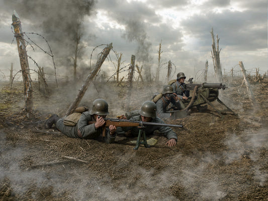 ICM 1:35 ‘Tankabwehr 1918’ German WWI Soldiers (4 Figures) - ICM35724