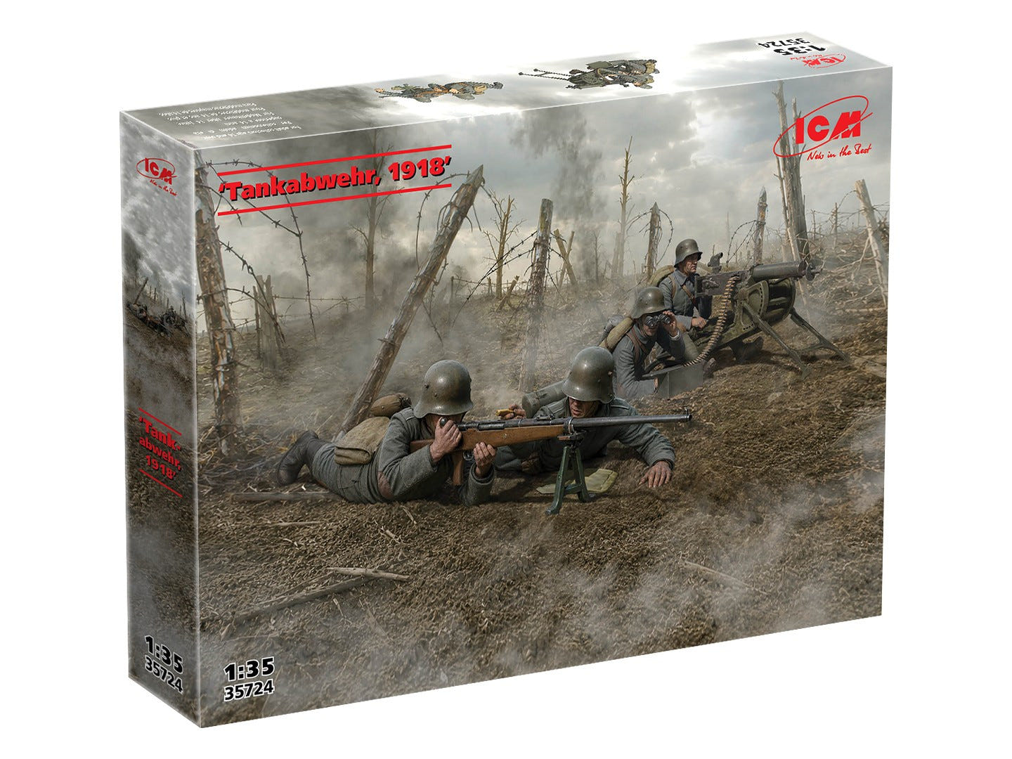 ICM 1:35 ‘Tankabwehr 1918’ German WWI Soldiers (4 Figures) - ICM35724