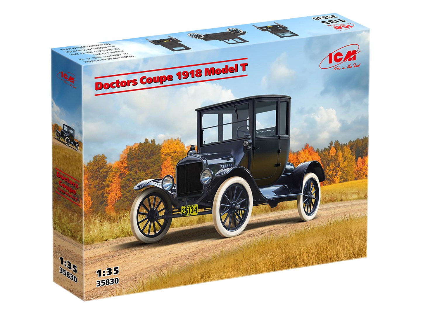 ICM 1:35 Doctor's Coupe 1917 Model T American Car - ICM35830