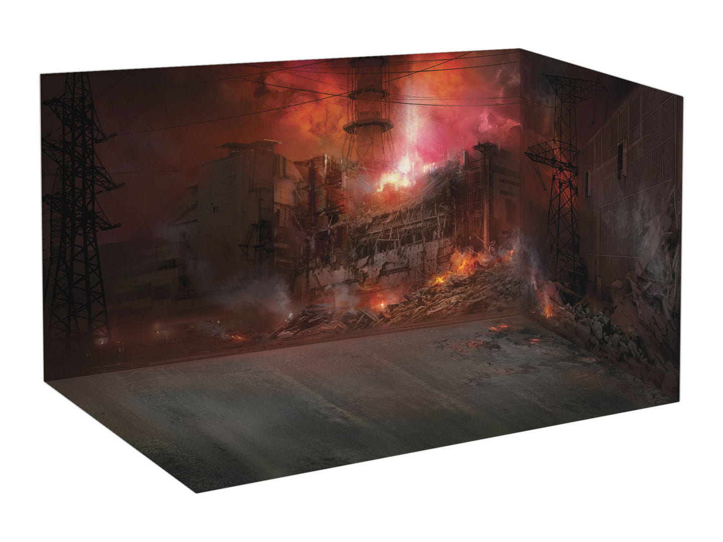 ICM 1:35 Chernobyl #2 Fire Fighters (AC-40-137A Fire Truck / 4 Figures & Diorama Base with Background) - ICM35902