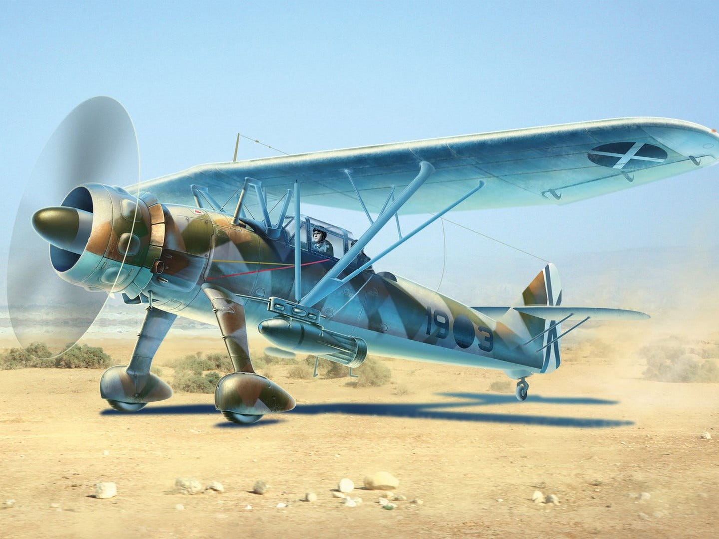 ICM 1:48 Hs 126A-1 with Bomb Rack Condor Legion Reconnaissance Plane - ICM48213