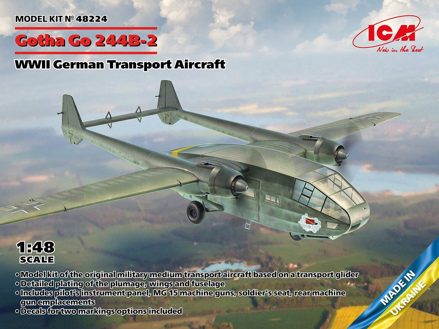 ICM 1:48 Gotha Go 244B-2 WWII German Transport Aircraft - ICM48224