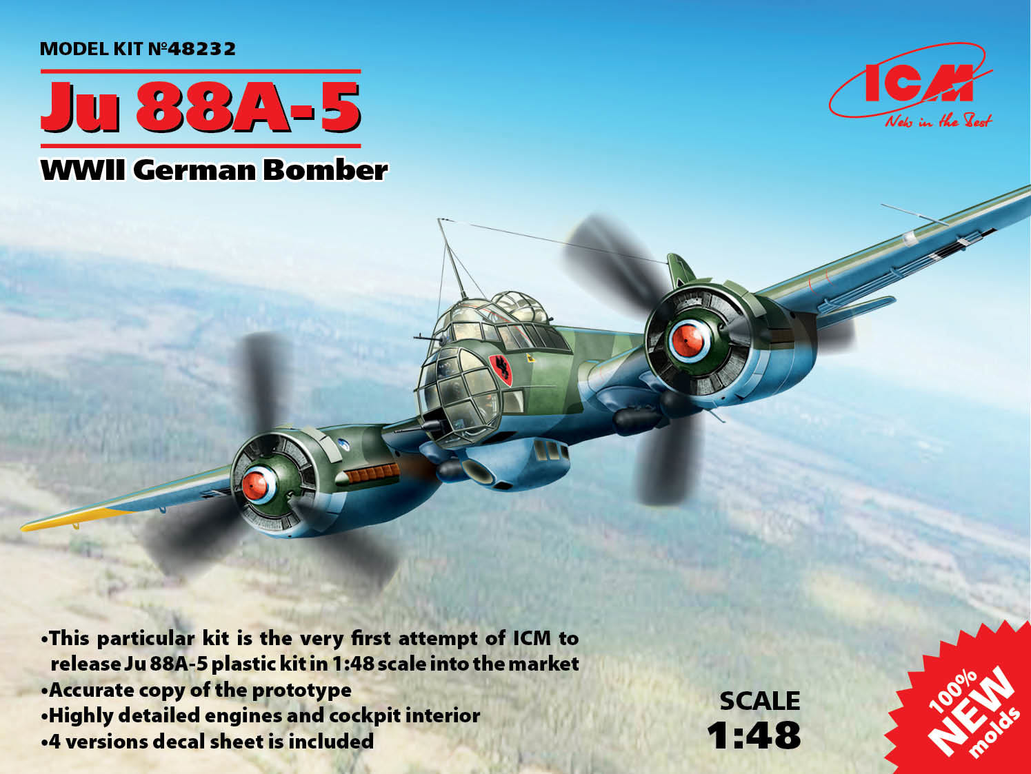 ICM 1:48 Ju 88A-5 WWII German Bomber - ICM48232