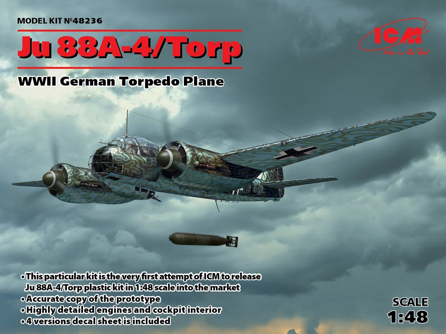 ICM 1:48 Ju 88A-4 Torp/A-17 WWII German Torpedo Plane - ICM48236