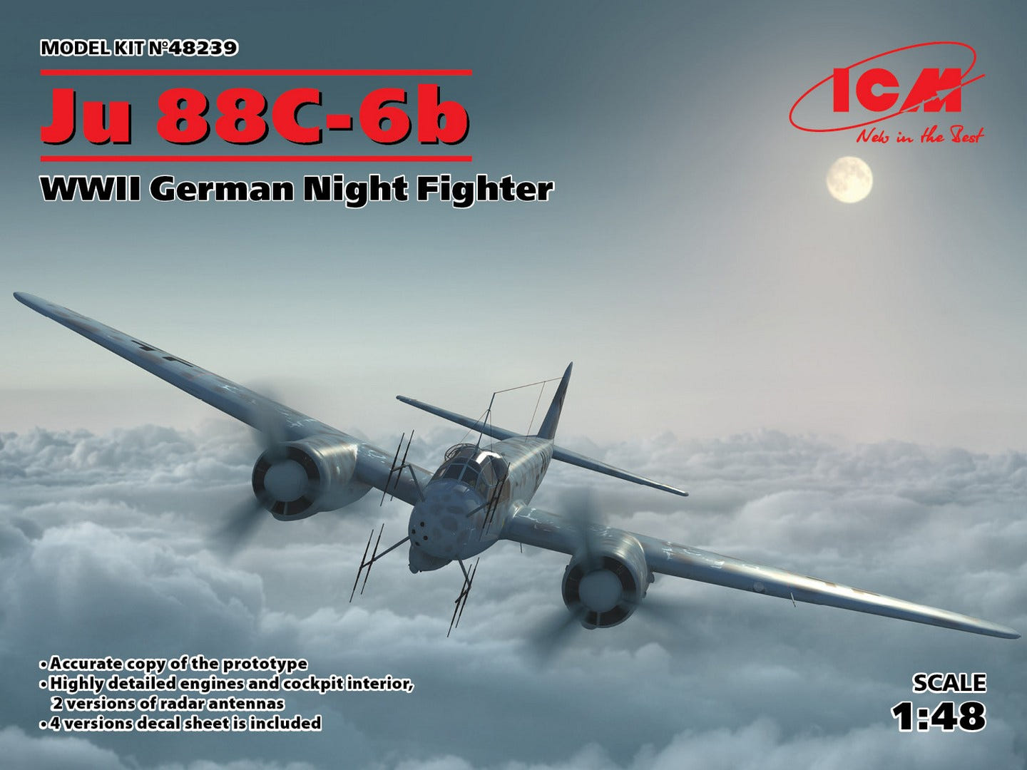 ICM 1:48 Ju 88С-6b WWII German Night Fighter Plane - ICM48239