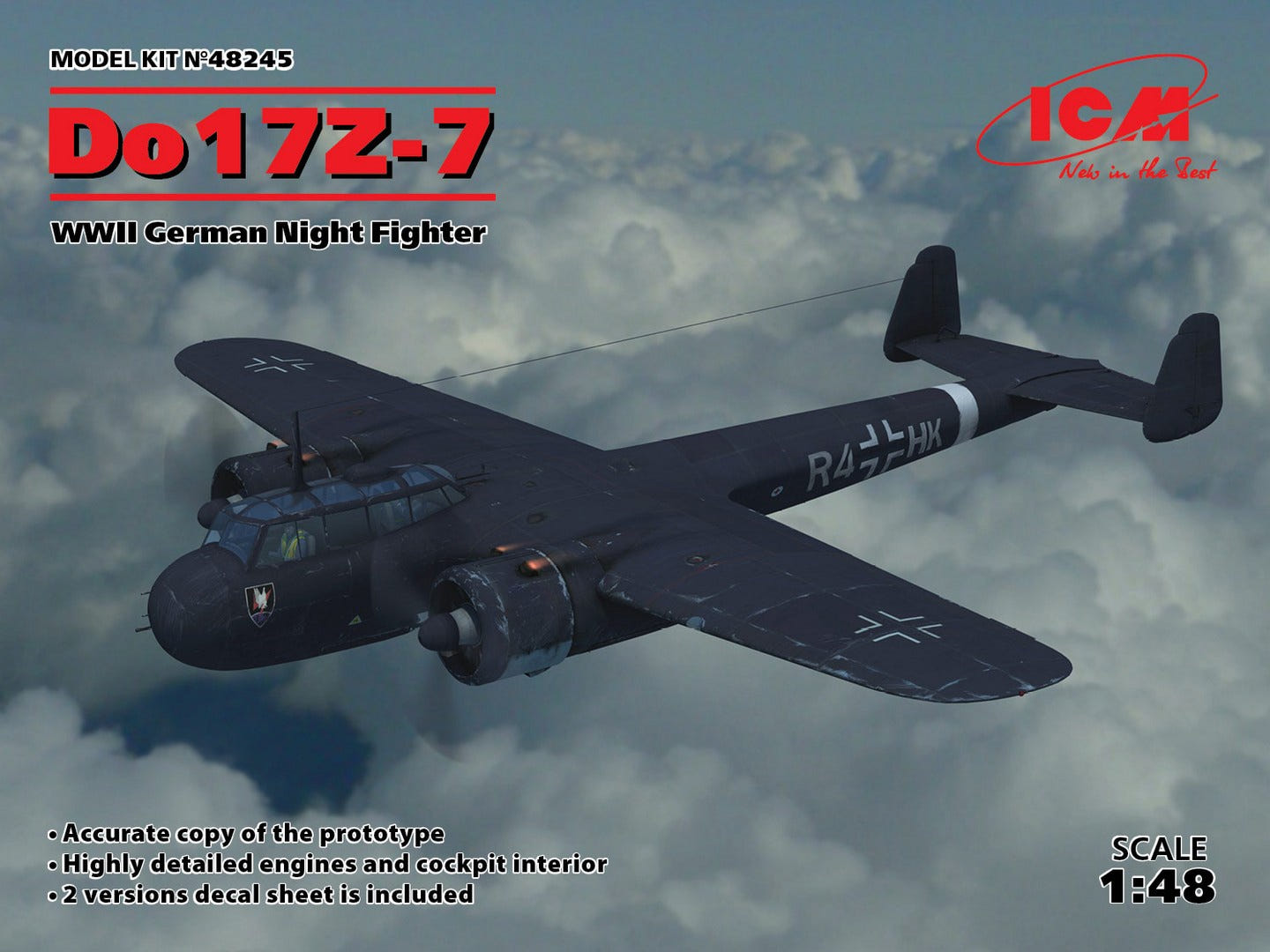 ICM 1:48 Do 17Z-7 WWII German Night Fighter Plane - ICM48245