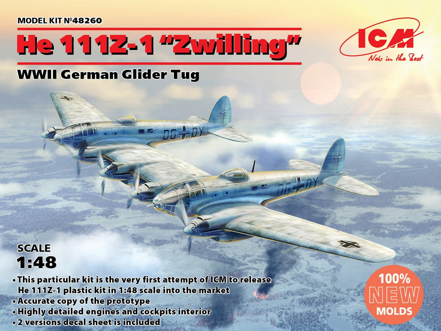 ICM 1:48 He 111Z-1 “Zwilling” WWII German Glider Tug - ICM48260