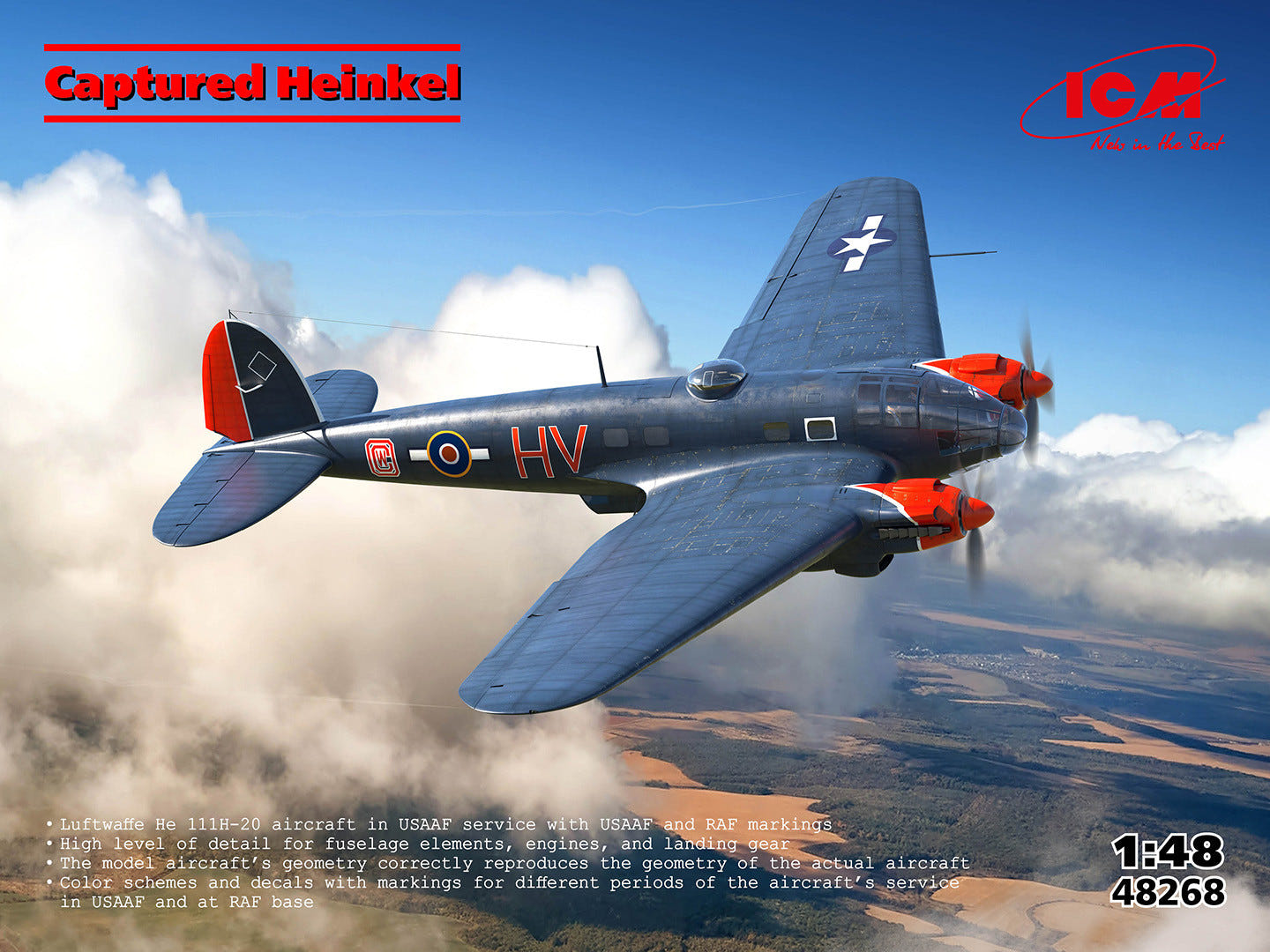 ICM 1:48 Captured Heinkel' He 111H-20 Bomber - ICM48268