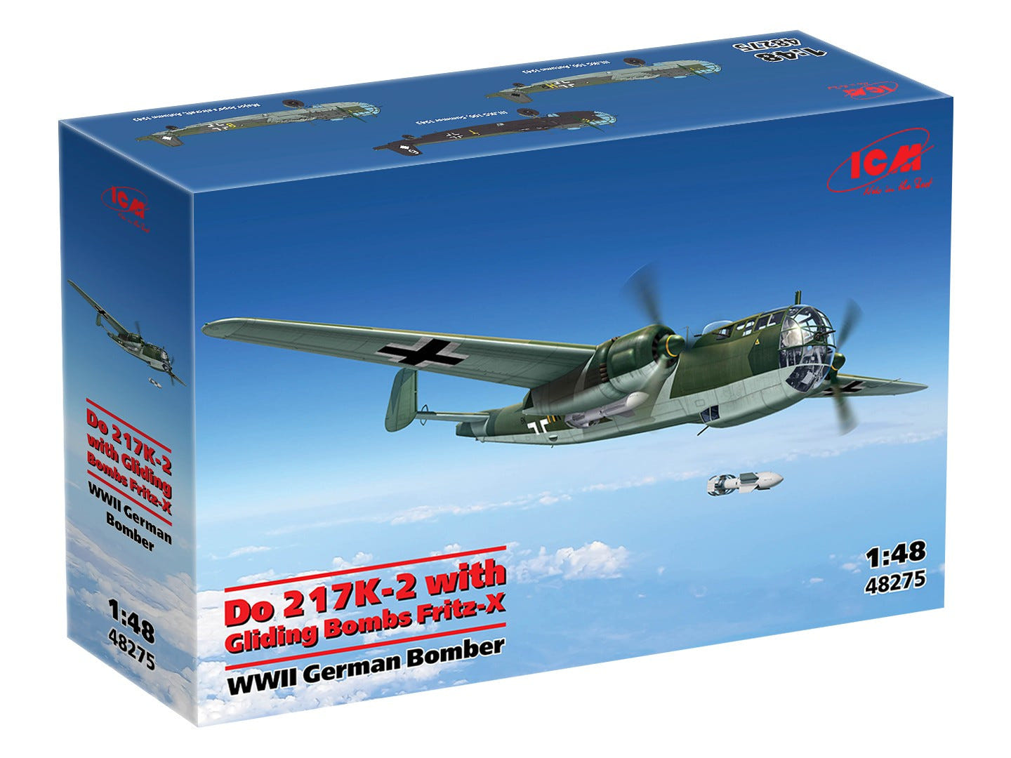ICM 1:48 Do 217K-2 with Gliding Bombs Fritz-X WWII German Bomber - ICM48275