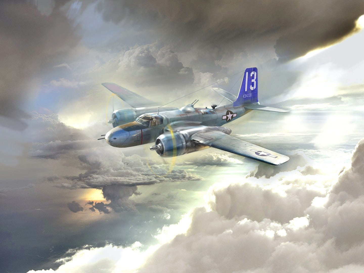 ICM 1:48 A-26В Invader Pacific War Theater WWII American Bomber - ICM48285