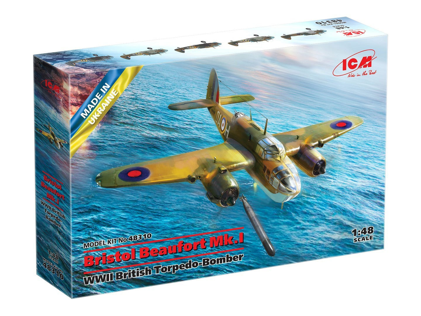 ICM 1:48 Bristol Beaufort Mk.I WWII British Torpedo-Bomber - ICM48310