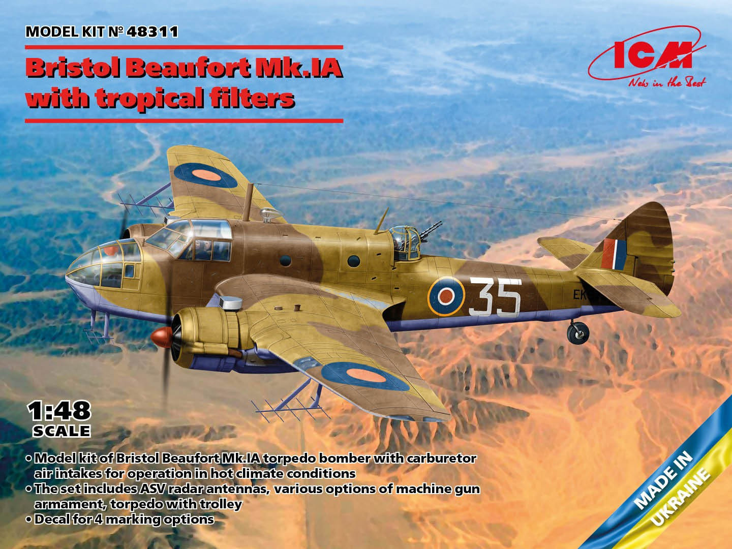 ICM 1:48 Bristol Beaufort Mk.IA with Tropical Filters - ICM48311
