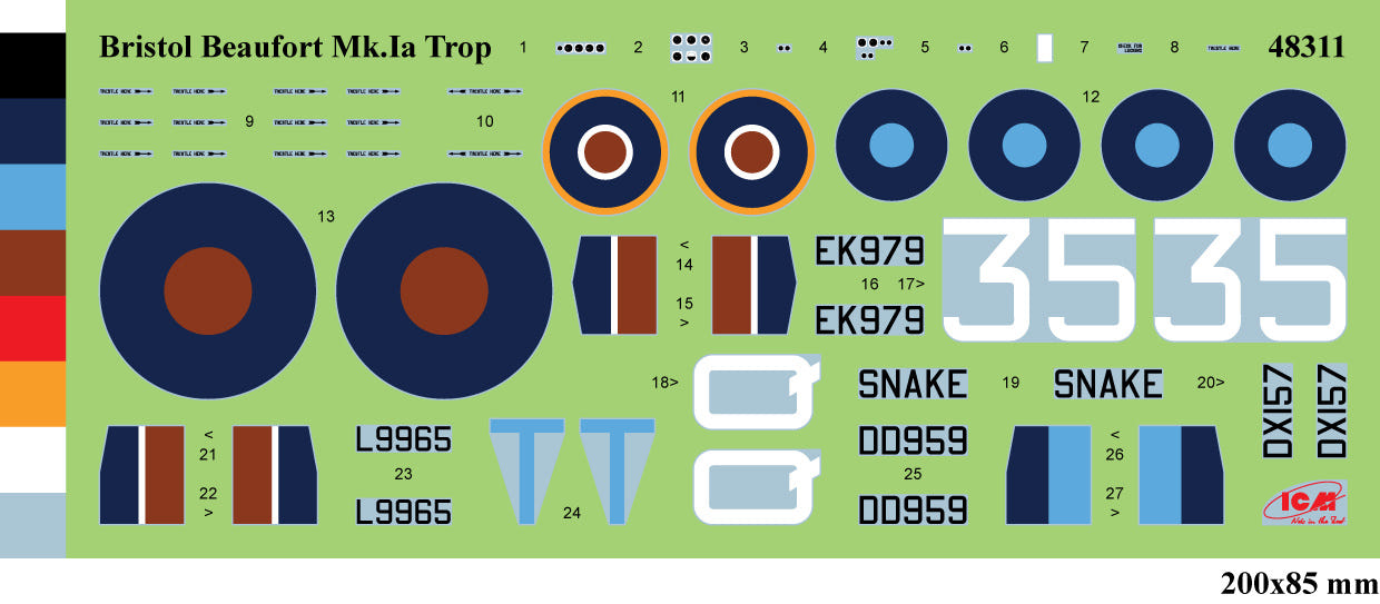 ICM 1:48 Bristol Beaufort Mk.IA with Tropical Filters - ICM48311