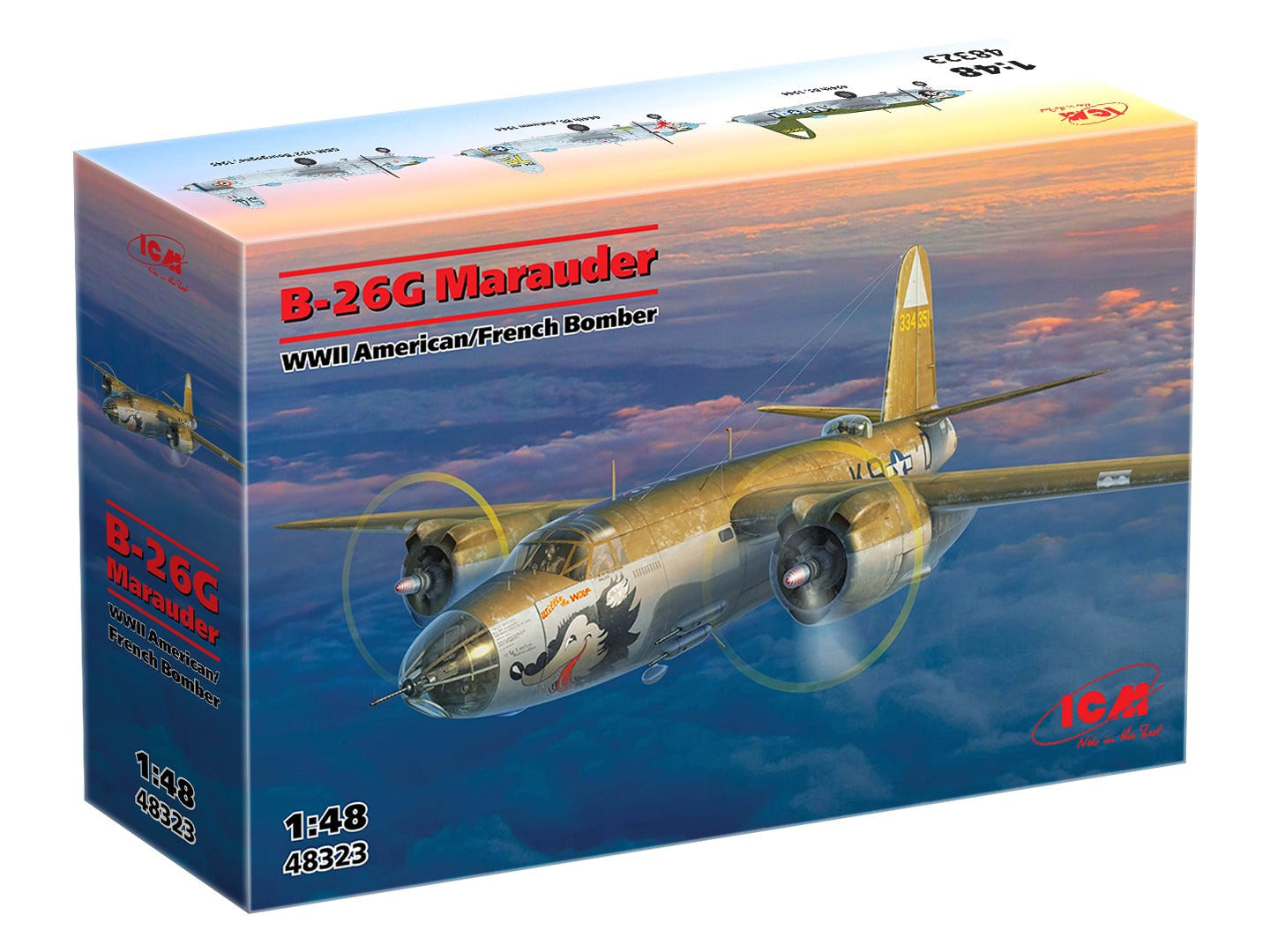 ICM 1:48 B-26G Marauder WWII American/French Bomber - ICM48323