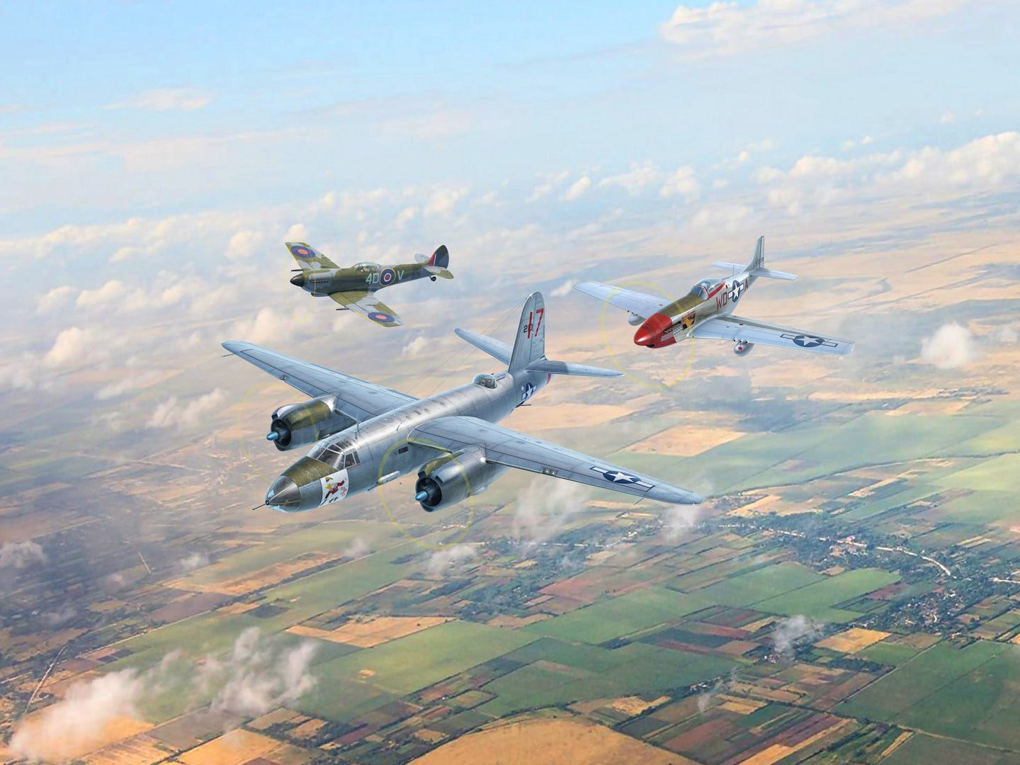 ICM 1:48 Conquerors of Europe's Sky (Set of 3 Aircraft) - ICM48324