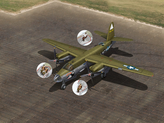 ICM 1:48 Airfield of the American Bomber Group (B-26G Marauder with Crew & Landing Mat) - ICM48327