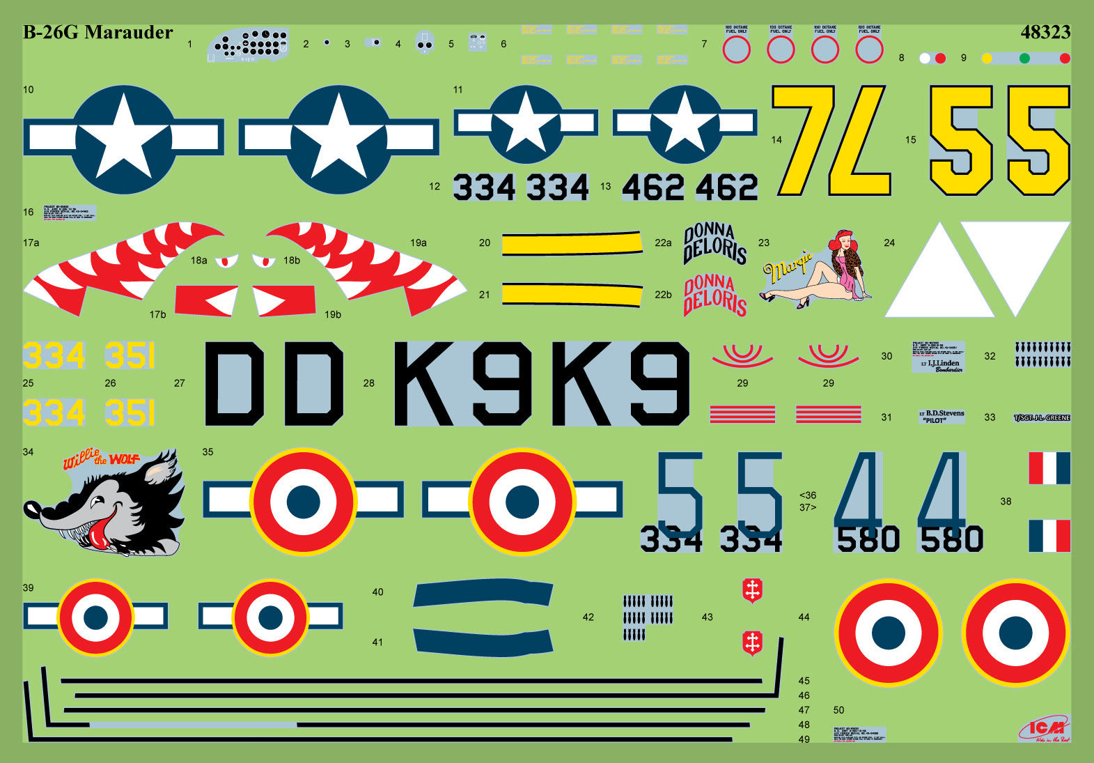 ICM 1:48 Airfield of the American Bomber Group (B-26G Marauder with Crew & Landing Mat) - ICM48327