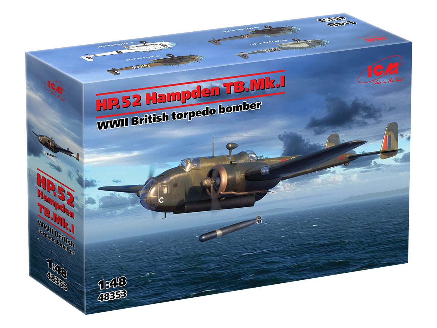 ICM 1:48 HP.52 Hampden TB.Mk.I WWII British Torpedo Bomber - ICM48353