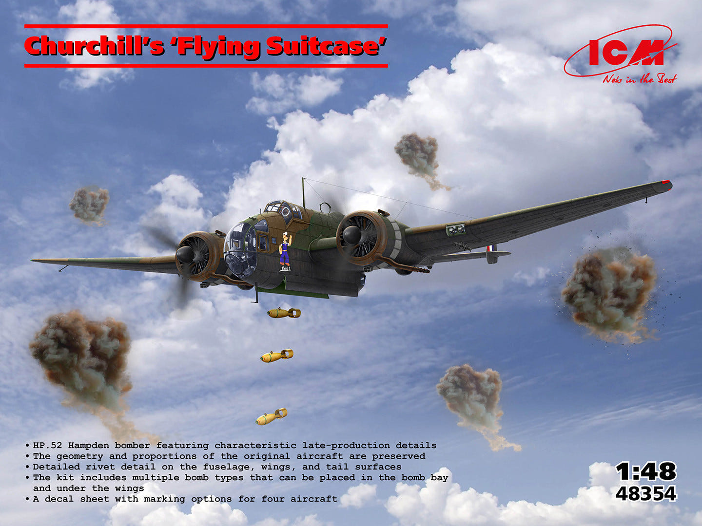 ICM 1:48 Churchill's 'Flying Suitcase' HP.52 Hampden Bomber - ICM48354