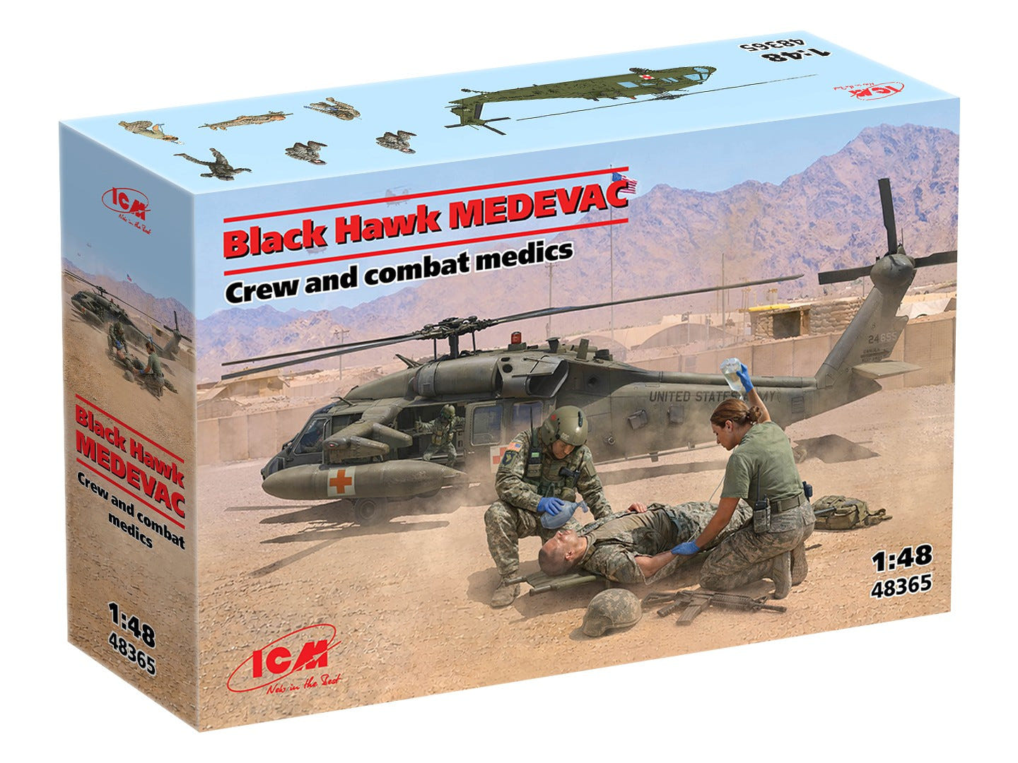 ICM 1:48 UH-60A Black Hawk 'Medevac' with Flight Medics - ICM48365