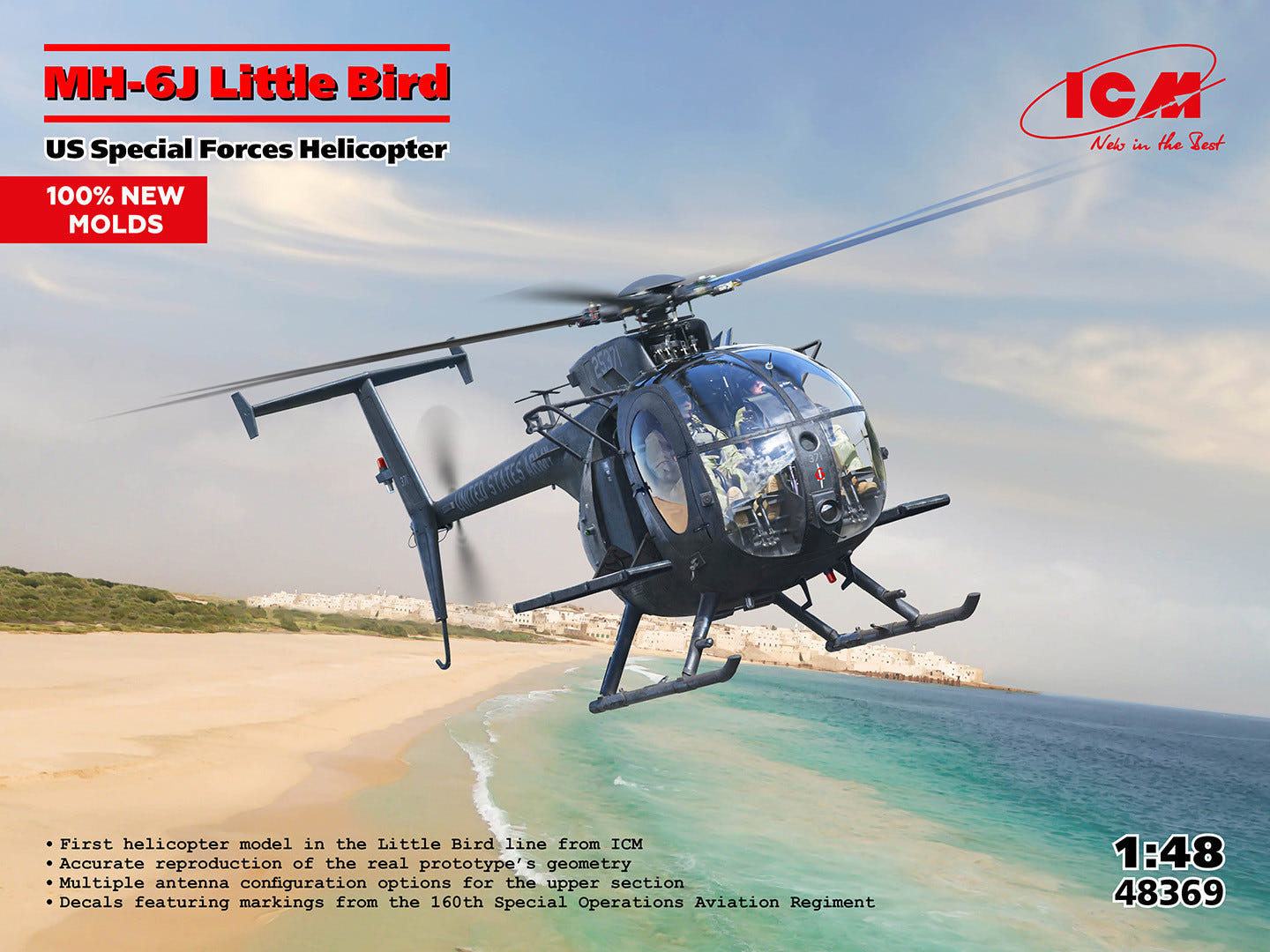 ICM 1:48 MH-6J Little Bird U.S. Special Forces Helicopter - ICM48369