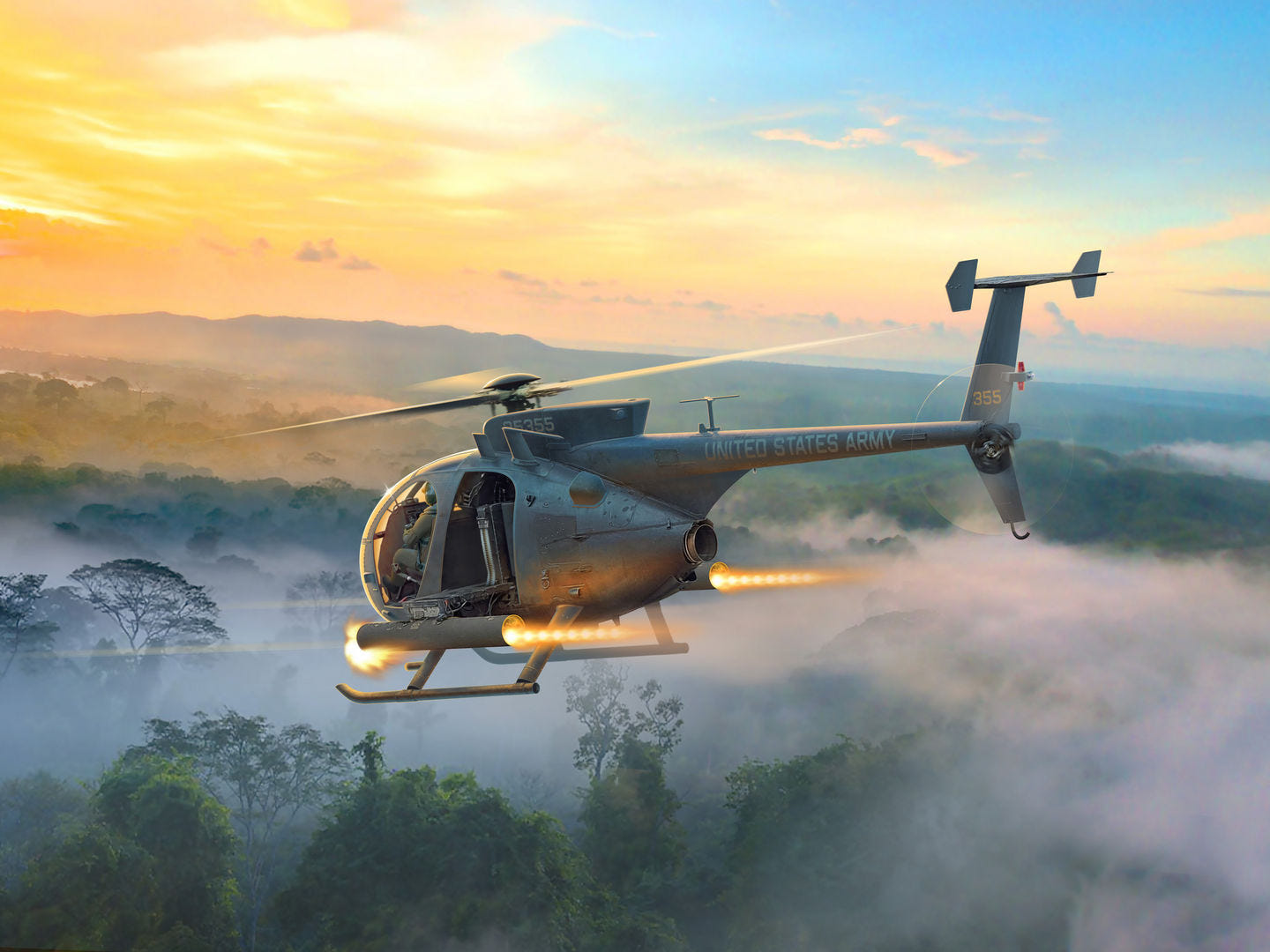 ICM 1:48 AH-6J Little Bird U.S Special Forces Attack Helicopter - ICM48370