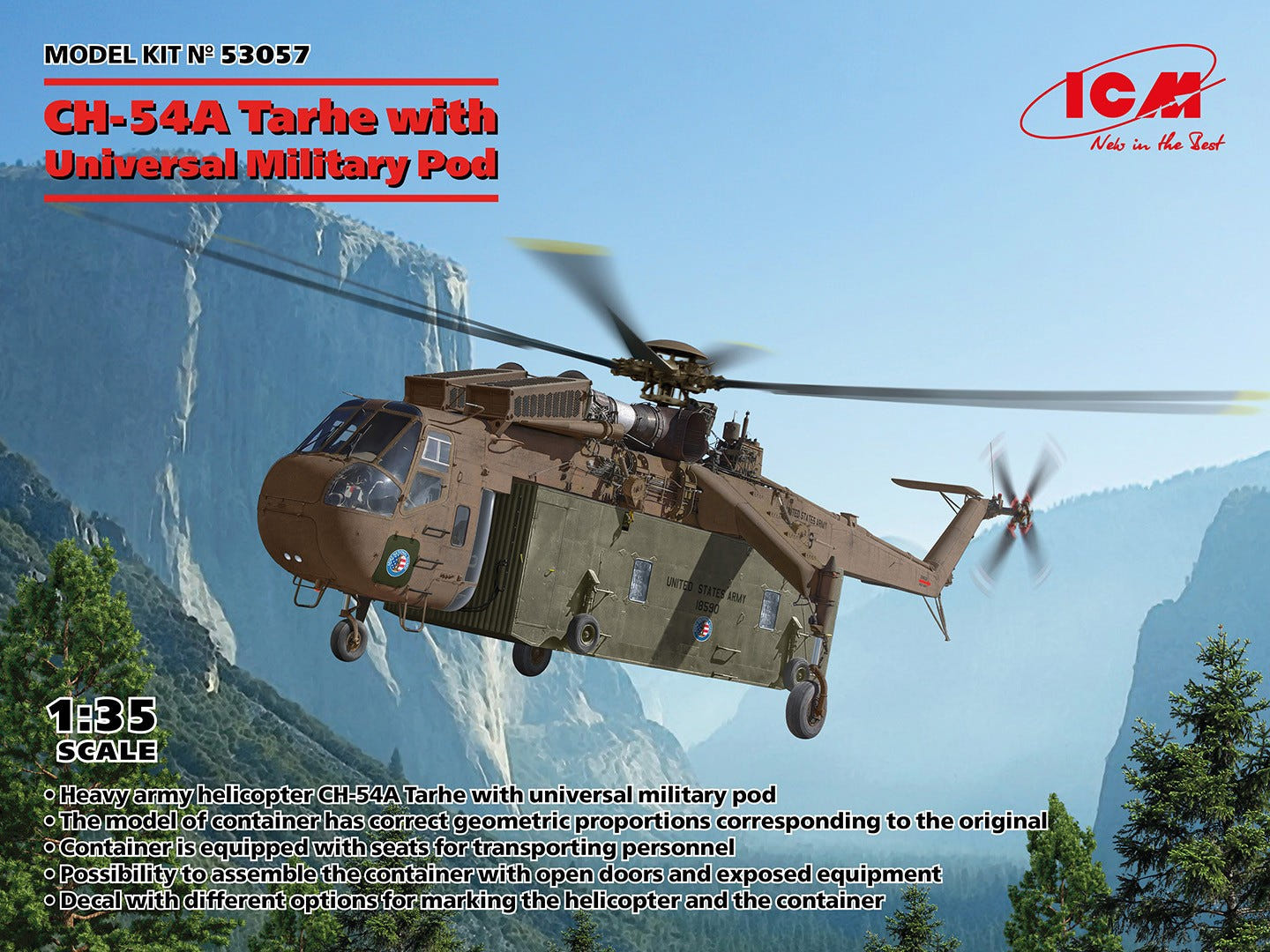 ICM 1:35 CH-54A Tarhe with Universal Military Pod - ICM53057