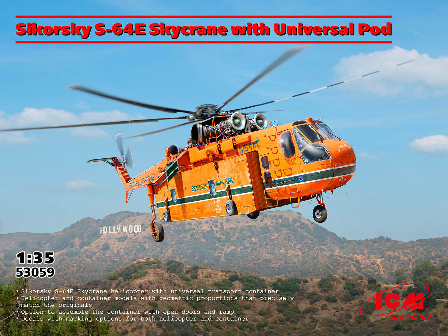 ICM 1:35 Sikorsky S-64E Skycrane with Universal Pod - ICM53059