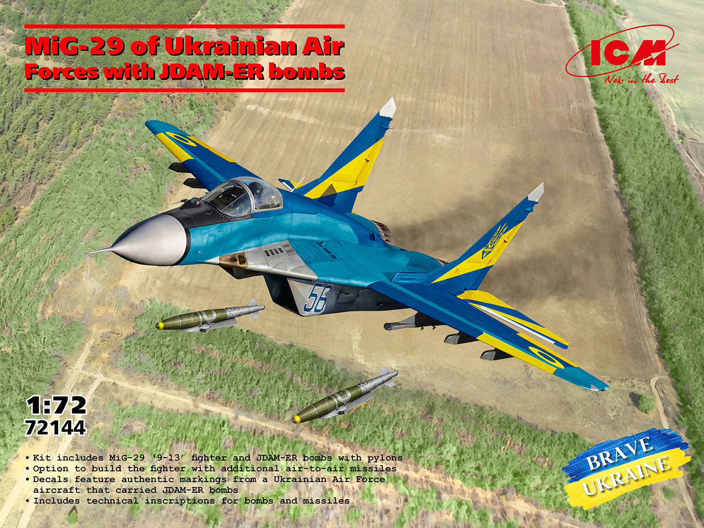 ICM 1:72 MiG-29 of Ukrainian Air Forces with JDAM-ER Bombs - ICM72144