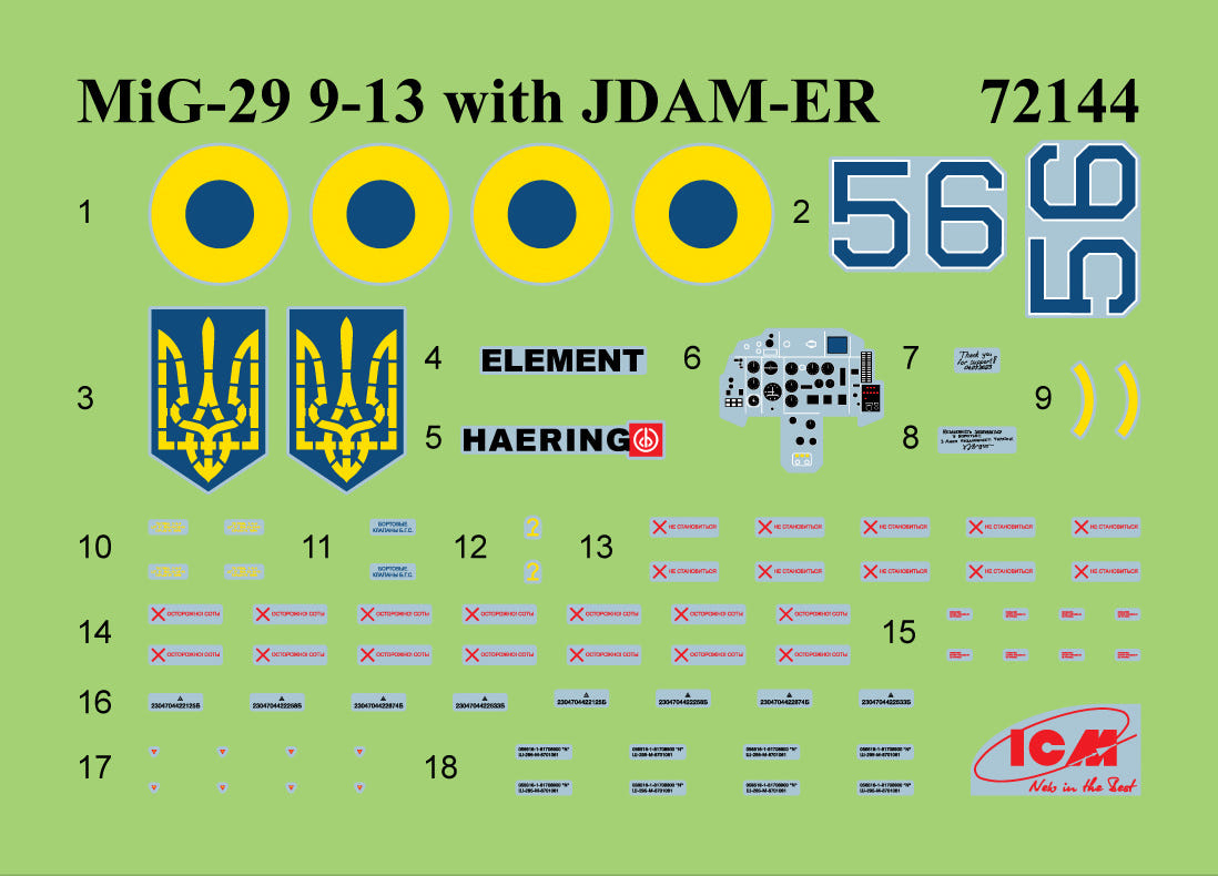 ICM 1:72 MiG-29 of Ukrainian Air Forces with JDAM-ER Bombs - ICM72144