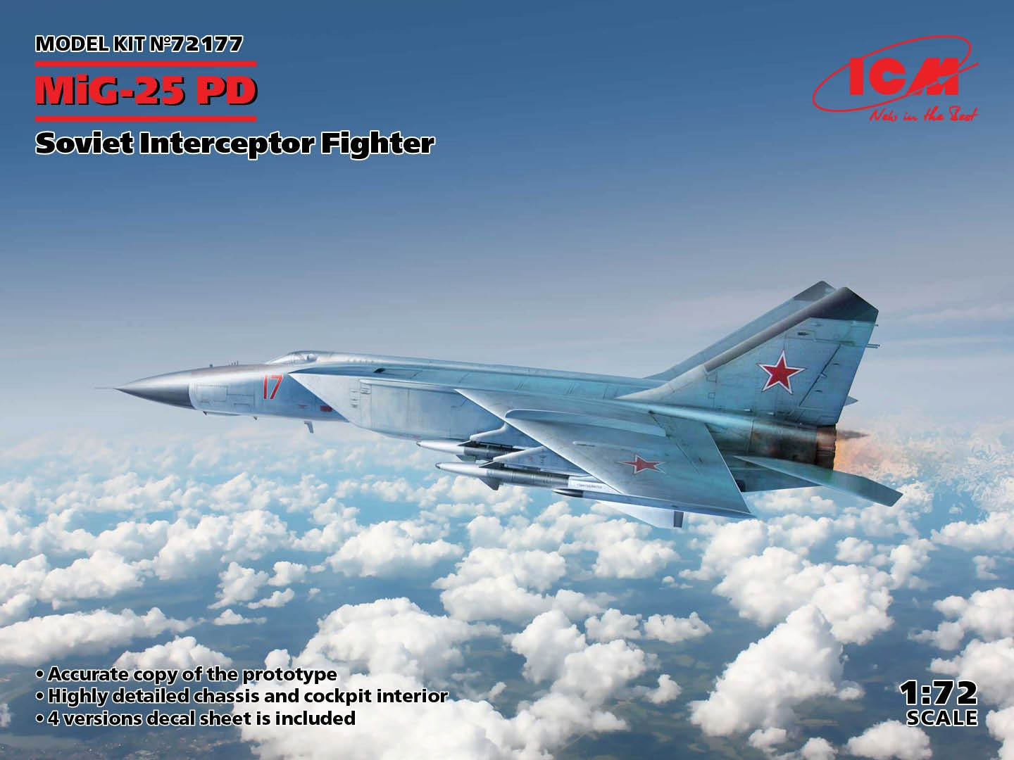 ICM 1:72 MiG-25PD Soviet Interceptor Fighter - ICM72177