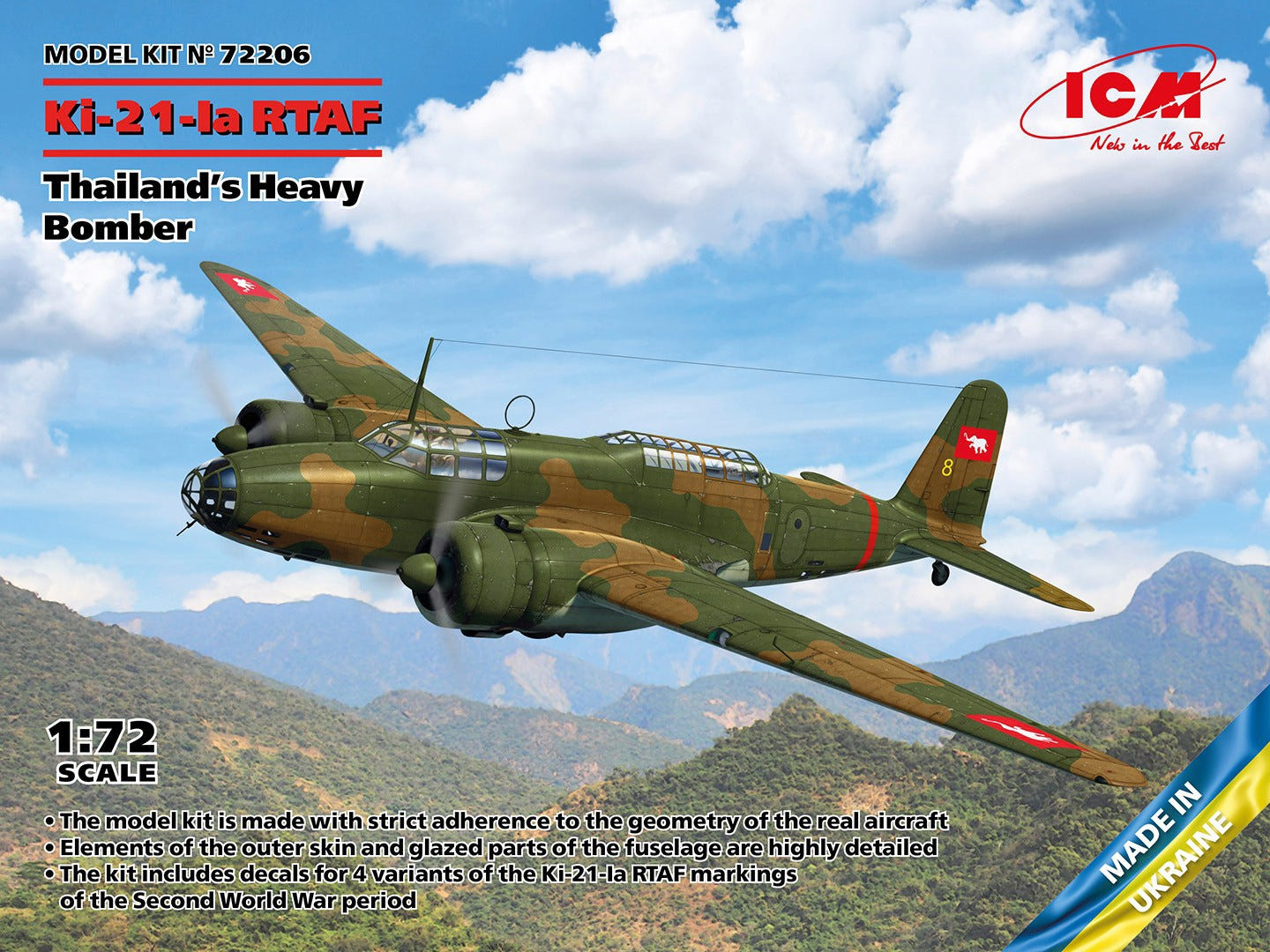 ICM 1:72 Ki-21-Ia RTAF Thailand's Heavy Bomber - ICM72206