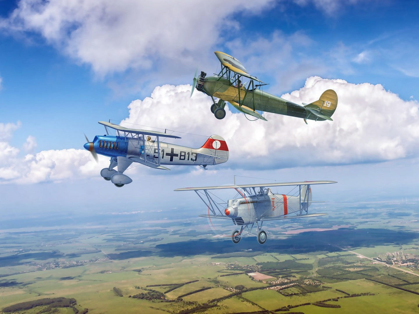 ICM 1:72 Biplanes of the 1930s & 1940s Не-51A-1 / Ki-10-II / U-2/Po-2VS (Set of 3) - ICM72210