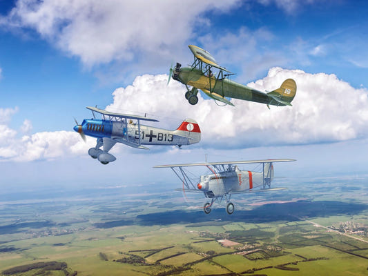 ICM 1:72 Biplanes of the 1930s & 1940s Не-51A-1 / Ki-10-II / U-2/Po-2VS (Set of 3) - ICM72210