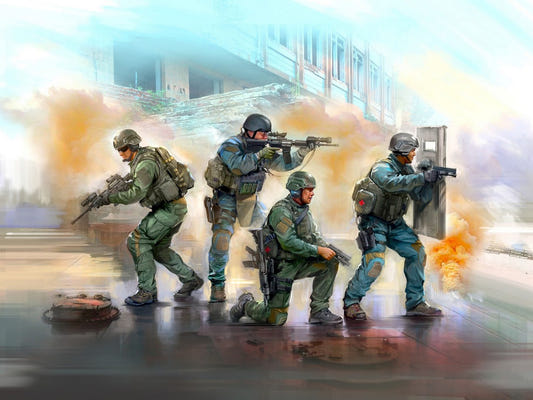 ICM 1:24 S.W.A.T. Team with 4 Figures - ICMDS2401
