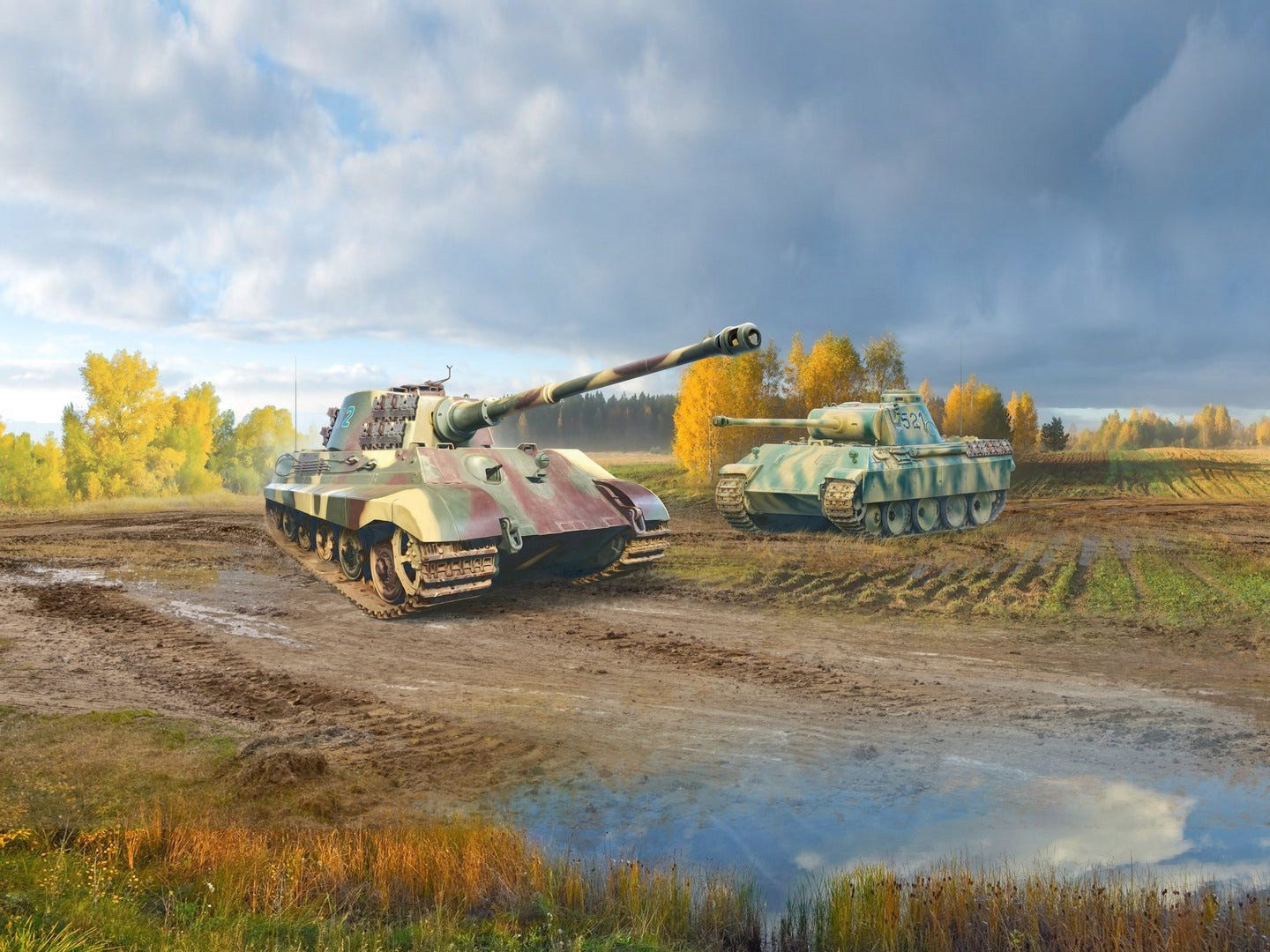 ICM 1:35 Panzerwaffe Steel Cats (Pz.Kpfw.V Panther Ausf.D & Pz.Kpfw.VI Ausf.B King Tiger Tanks) - ICMDS3524