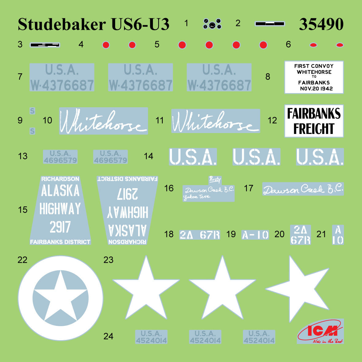 ICM 1:35 WWII U.S. Military Vehicles G7117 / Studebaker US6-U3 / Studebaker US6-U5 (Set of 3 Trucks) - ICMDS3528